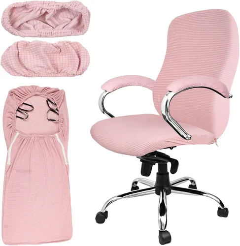 Vista 10 de Tatuo Fundas para silla de oficina y computadora, protector universal para silla giratoria, extraíble, lavable, con cremallera para respaldo de Negro