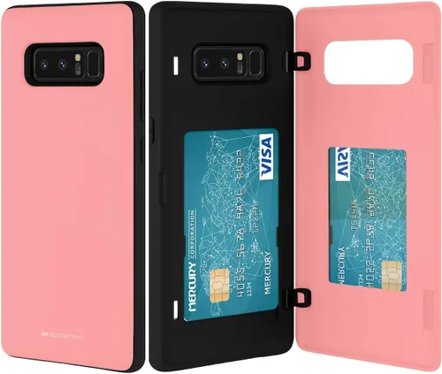 Vista 10 de GOOSPERY Funda tipo cartera para Galaxy Note 8 con tarjetero, funda protectora de doble capa para teléfono (negro)
