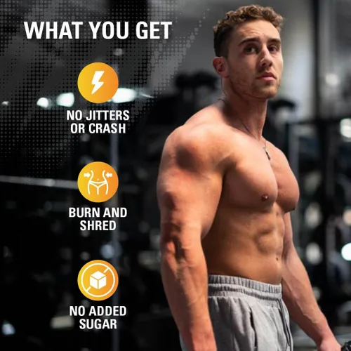 Vista 6 de EHP Labs OxyShred - Polvo termogénico para antes del entrenamiento y suplemento para adelgazar no estimulante con L-glutamina y acetil-L-carnitina