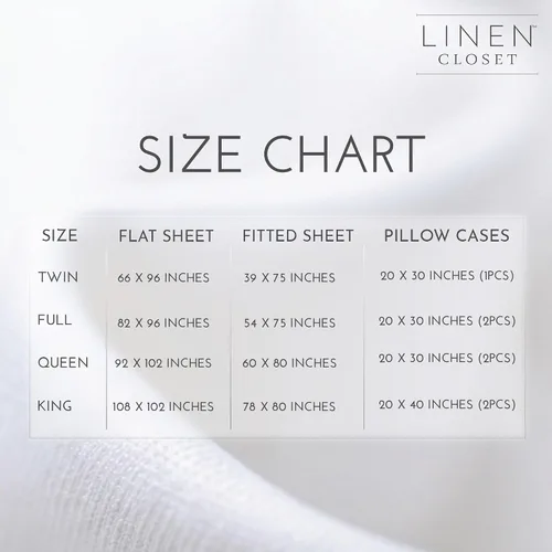 Vista 7 de Linen Closet juego de sábanas de 100 % algodón orgánico de tamaño individual de 3 piezas - Tejido de percal suave, sábanas frescas, frescas, suaves