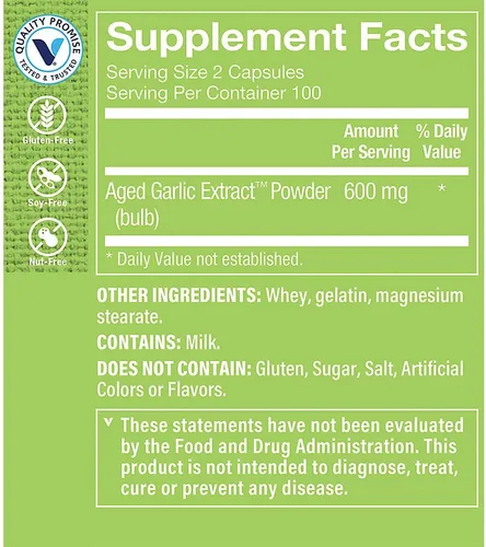 Vista 2 de The Vitamin Shoppe Ajo 600 mg - Salud cardiovascular, apoyo inmunológico y protección antioxidante (200 cápsulas)