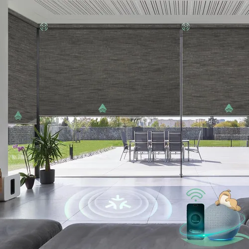 Vista 7 de Yoolax Persianas Inteligentes, Persianas Enrollables Motorizadas Matter Opacas Blackout Automáticas para Ventanas, Persianas Motorizadas Compatibles