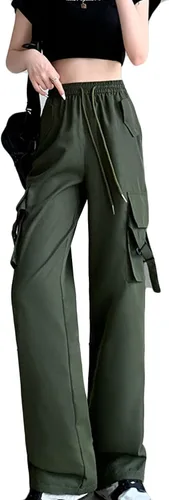 Vista 3 de SHOPESSA Pantalones de yoga para mujer con bolsillos, cintura alta, leggings largos acampanados, pantalones de entrenamiento de pierna ancha