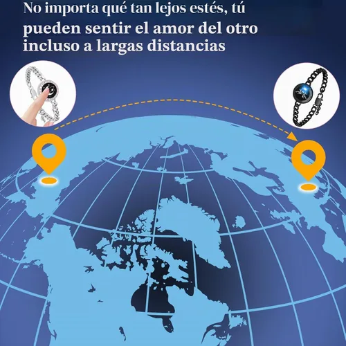 Vista 4 de Long Distance Touch Bracelets,Vibration & Light up Remote Smart Matching Couples Bracelet for Couple Long Distance Relationship Girlfriend Boyfriend