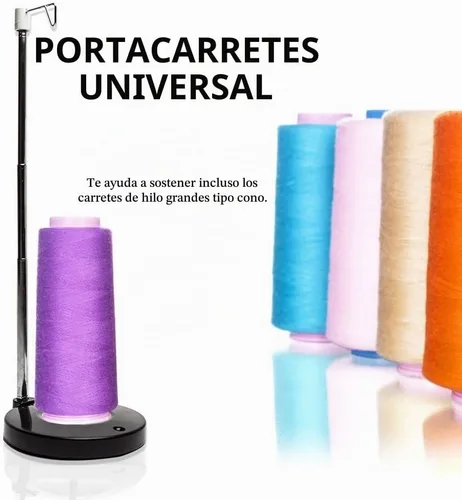 Vista 5 de Soporte ajustable para carrete de hilo único – Soporte independiente para hilo de bordado, costura o acolchado – Base de plástico pesado para una
