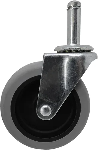 Vista 3 de Shepherd Hardware 9807 Rodaja giratoria con vástago de 3 pulgadas, rueda de goma, diámetro de vástago de 7/16 pulgadas, capacidad de carga de 175