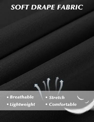 Vista 5 de Tapata Pantalones de pierna ancha para mujer, pantalones de vestir de cintura alta, casuales, elásticos, bolsillos para el trabajo y negocios