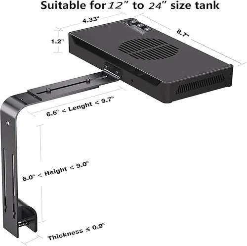 Vista 4 de Aqua Knight - Luz de arrecife de 30 W para Coral SPS LPS Nano Tank, luz de acuario de agua salada regulable de 2 canales con temporizador