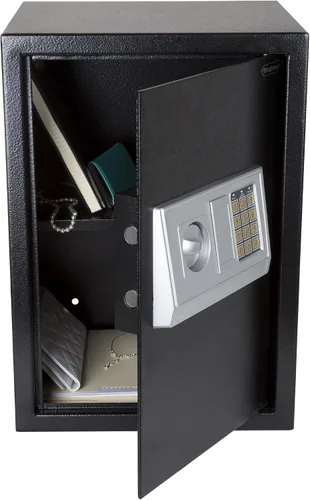 Vista 4 de Caja fuerte digital - Caja fuerte electrónica de acero con teclado y llaves manuales de anulación - Protege dinero, joyas, pasaportes - Para