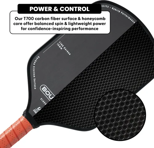 Vista 4 de Boulder Carbon Fiber Pickleball Paddle T700 Carbon Fiber USAPA Approved, with Honeycomb Polymer Core Pickleball Racket for Beginner &