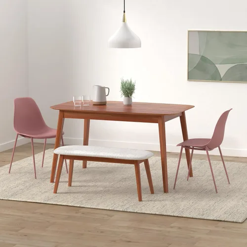 Vista 2 de Poly & BARK Isla - Juego de 4 sillas de cocina modernas, sillas de comedor de plástico con patas de metal, montaje rápido, sillas simples de café