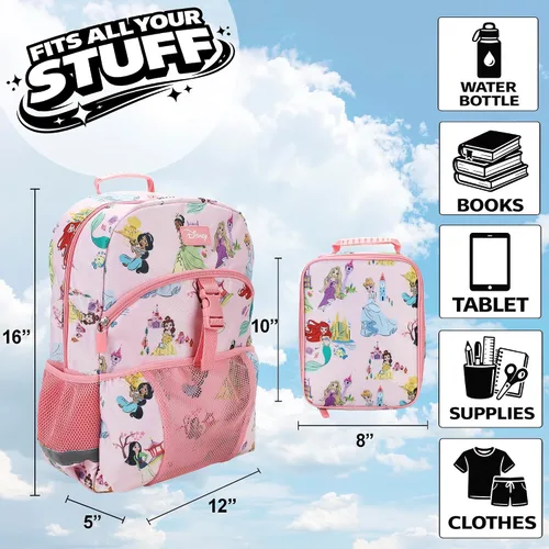 Vista 2 de Bioworld 16" Backpack & Lunch Box Set With Stainless Steel Water Bottle For School And Travel
