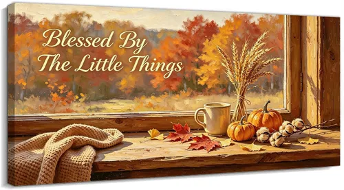 Vista 27 de TIMUBA Lienzo decorativo de pared de otoño de lago, citas de otoño Decoración de pared de otoño-01