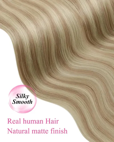 Vista 29 de YoungSee Extensiones de Cabello Humano con Cinta Balayage Extensiones de Cabello con Cinta Marrón Oscuro Extensiones de Cabello con Cinta Ombre