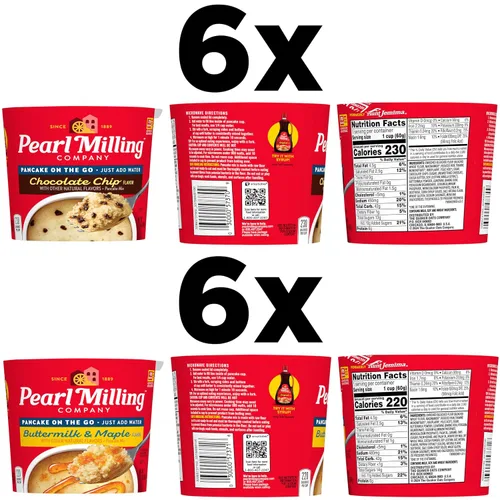 Vista 3 de Pearl Milling Company - Botes de 2.11 onzas para panqueques, variedad de 2 sabores, (paquete de 12)