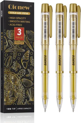 Vista 9 de Qionew Bolígrafos de gel blancos, 1mm, 0.7mm de punta fina con tinta opacas blancas archivables para dibujo en papel negro, resaltado artístico