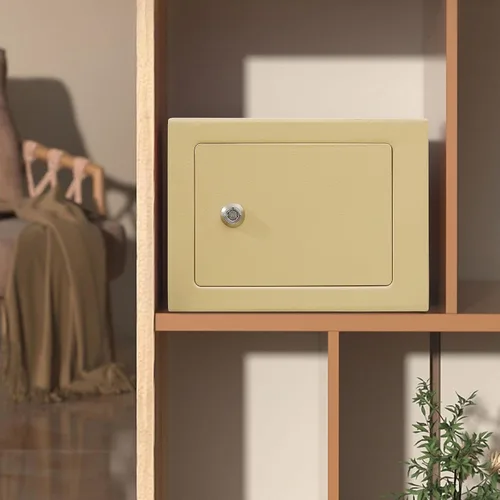 Vista 4 de ELLAIG Caja de seguridad pequeña 0.23 pies cúbicos Caja de seguridad para dinero en efectivo Mini Caja de seguridad con cerradura 9.05 x 6.7 x 6.7