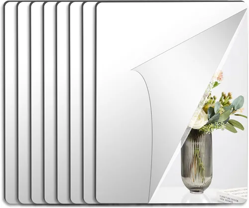 Vista 12 de JUNEBRUSHS Paquete de 4 Espejos Acrílicos Autoadhesivos, Azulejos de Espejo de 12X 12 Pulgadas, Láminas de Espejos de Plástico Flexibles Adhesivas a