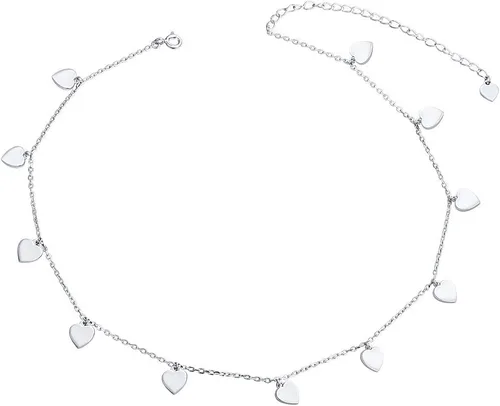 Vista 8 de Gargantilla de plata esterlina con colgante de cadena de disco para mujer, 13+3 pulgadas
