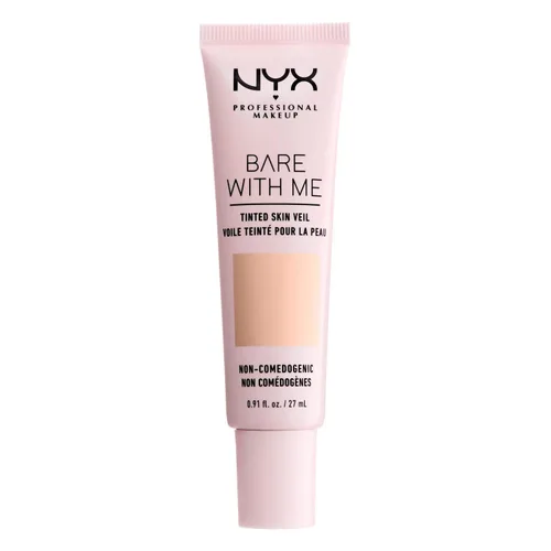 Vista 10 de NYX PROFESSIONAL MAKEUP Bare With Me - Velo de piel tintado, crema BB ligera, color beige camel Beige caramelo