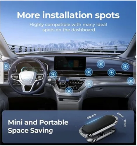 Vista 5 de Soporte magnético para teléfono de coche, 2 unidades, rotación de 360°, apto para teléfonos inteligentes generales