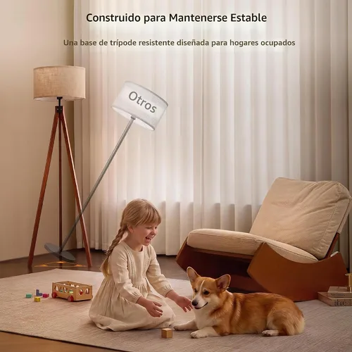 Vista 6 de LEPOWER Lámpara de pie trípode de madera, lámpara de pie de mediados de siglo, luz de estudio de diseño moderno para sala de estar, dormitorio, sala