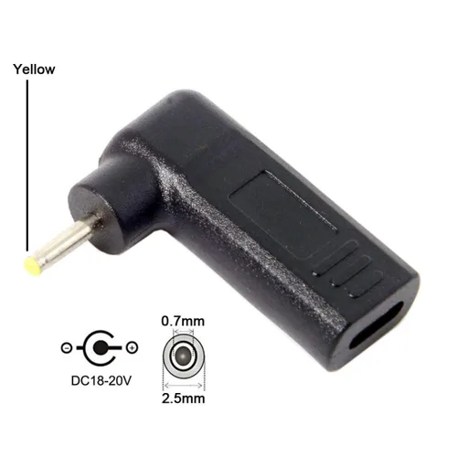 Vista 7 de chenyang Adaptador convertidor de disparador de emulador USB C a DC 2.5x0.7MM PD 65W