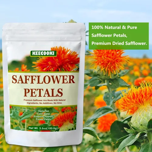 Vista 2 de Pétalos de cártamo secos de alta calidad, 3.5 onzas (3.53 oz), flores de cártamo 100% naturales, puros, sin aditivos, paquete de 1