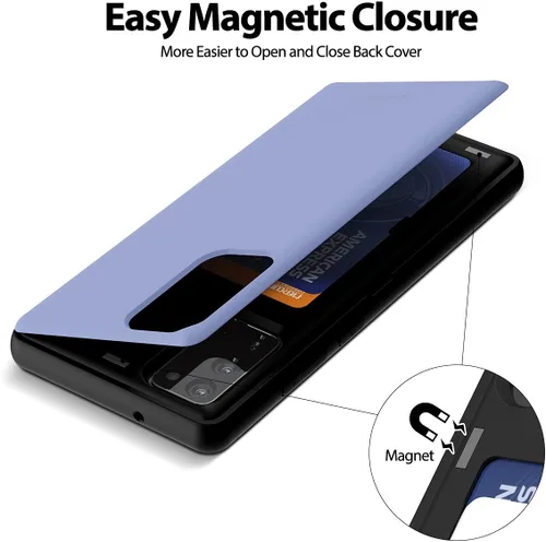 Vista 4 de GOOSPERY Funda tipo cartera con tarjetero compatible con Galaxy Note 20, cierre automático magnético, cubierta protectora de doble capa, resistente