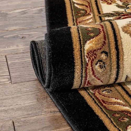 Vista 6 de Alfombra de pastoral con medallón de tejido suave y grueso, estilo europeo, con diseño floral y tradicional, fácil de limpiar, moderna, clásica