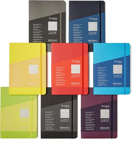 Vista 10 de Fabriano Ecoqua Plus - Cuaderno encuadernado con puntadas, 3.5 x 5.5 pulgadas, punteado, negro