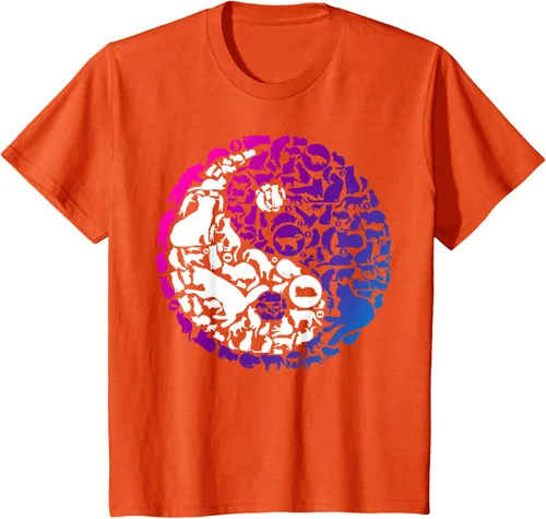 Vista 20 de Cute Kitty Cats and Zen Spirit Peace & Love Yin Yang - Camiseta de gato Negro