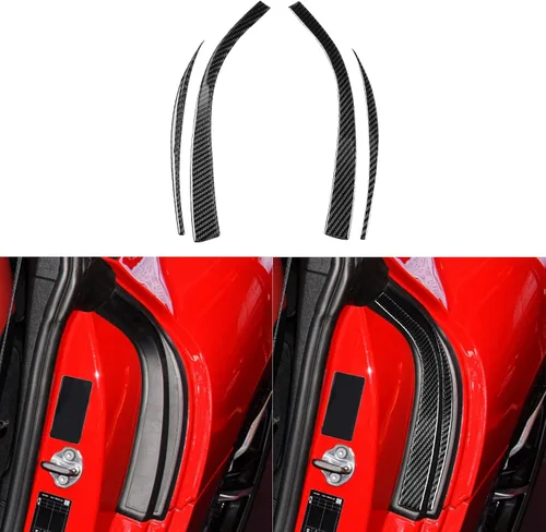 Vista 31 de Adhesivo de Fibra de Carbono Premium Real para Ventana de Coche, Pilar A, Panel Triangular, Anticolisión, Compatible con Toyota Supra GR A90 A91 MK5