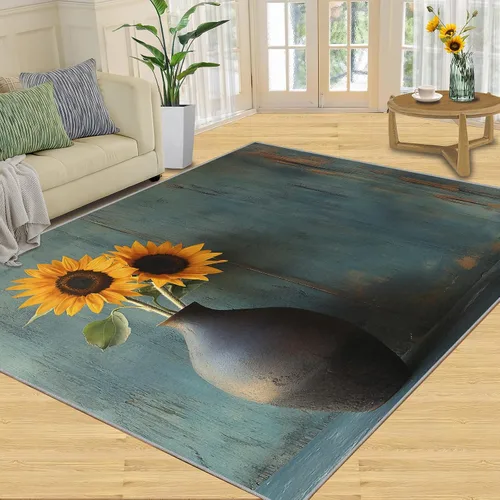 Vista 16 de Monstera Print Rugs for Bedroom, Luxury Monstera Area Rug, Tropical Plants Rugs for Living Room, Indoor Non-Slip Rug, Machine Washable Carpet for