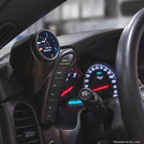 Vista 4 de GlowShift Cápsula izquierda negra de un solo tablero para Chevy Corvette 2005-2013