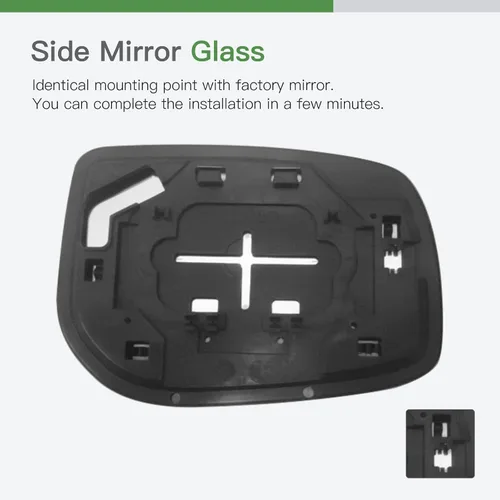Vista 4 de SCITOO Espejo retrovisor lateral para Toyota Yaris sin calefacción, repuesto plano cromado para 2007-2012