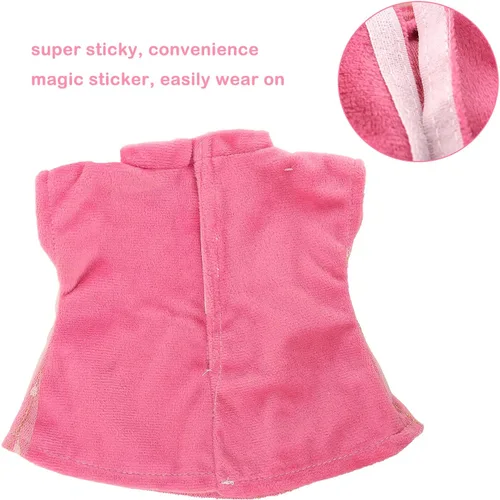 Vista 6 de Ropa de muñeca de bebé, traje rosa lindo casual con abrigo de vestir