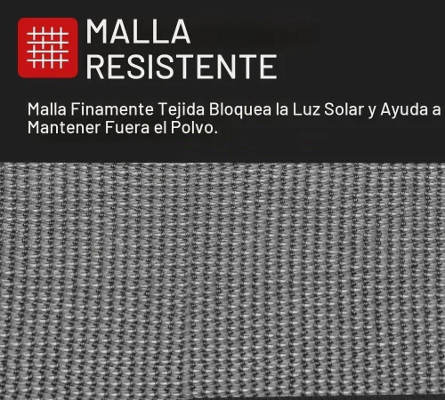 Vista 6 de Lona de malla negra 70% con ojales., Negro