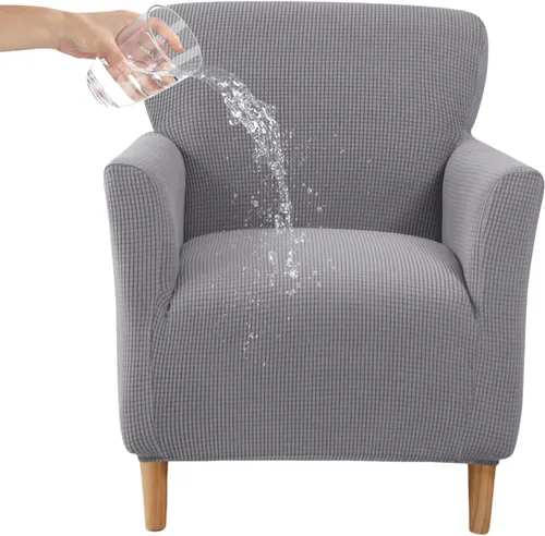 Vista 33 de CRFATOP - Funda elástica para sillón de mediados de siglo moderno de 1 pieza, fundas de silla de acento de jacquard con brazos, fundas de silla