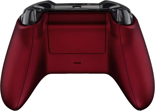 Vista 3 de eXtremeRate Soft Touch Grip - Paneles traseros personalizados para Xbox One S y One X, rieles laterales de repuesto rojo escarlata con cubierta