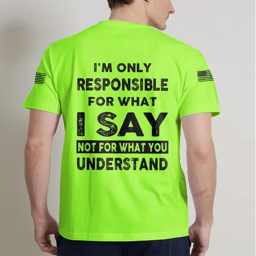 Vista 5 de Camisetas de alta visibilidad con cita divertida para hombres y mujeres, camisetas de seguridad reflectantes con nombre personalizado, camiseta
