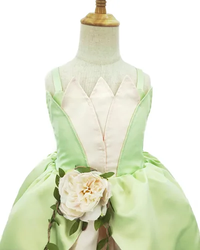Vista 5 de Disfraz de princesa para niñas, disfraz de hada de Halloween, vestido verde de cuento de bebé, juego de rol, vestido verde