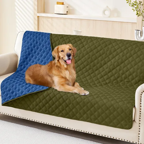 Vista 73 de Smiry Funda Impermeable para Cama de Perro Manta para Mascotas, Manta Suave y Lavable para Perros para Muebles Cama Sofá Sofá Reversible, a Cuadros