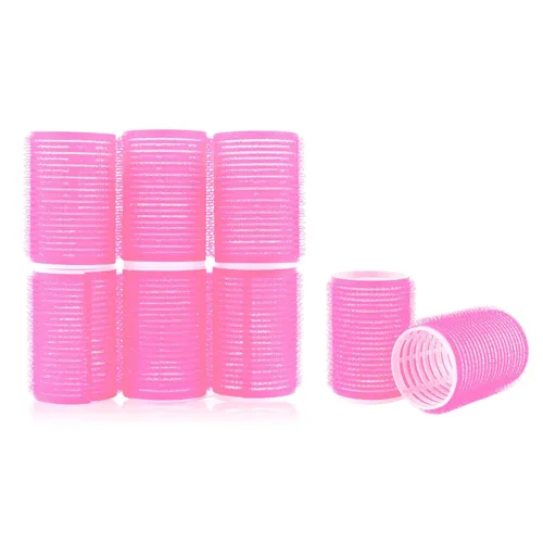 Vista 11 de 12 rizadores de pelo de plástico para cabello medio corto, rizador de pelo sin calor para flequillo, crea un peinado rizado natural, azul