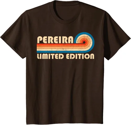 Vista 37 de PEREIRA - Camiseta vintage con apellido retro de los años 80 y 90, Negro