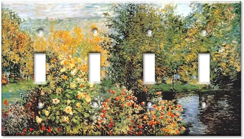 Vista 12 de Art Plates - Cubierta de placa de interruptor en blanco de dos bandas - Monet: Stiller Winkel - (Hecho en EE. UU.)
