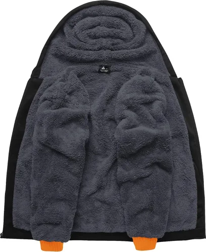 Vista 69 de SCODI Sudaderas con capucha para hombre, forro polar pesado, cremallera completa, forro de sherpa grueso, chaqueta con capucha