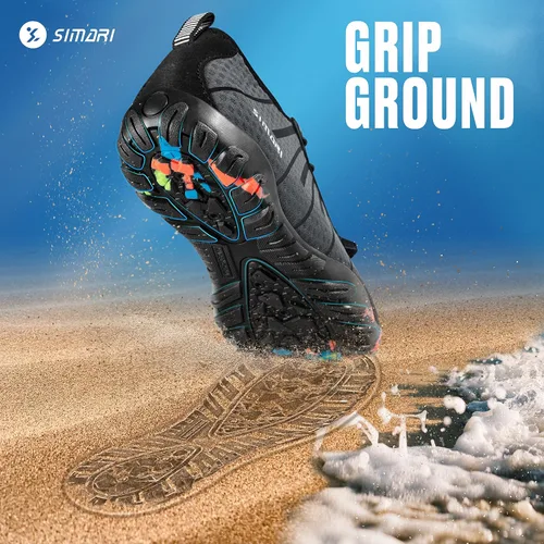 Vista 3 de Simari Zapatos de agua para mujer, hombre, natación, playa, piscina, deportes acuáticos, secado rápido, estilo descalzo, buceo, surf y caminar