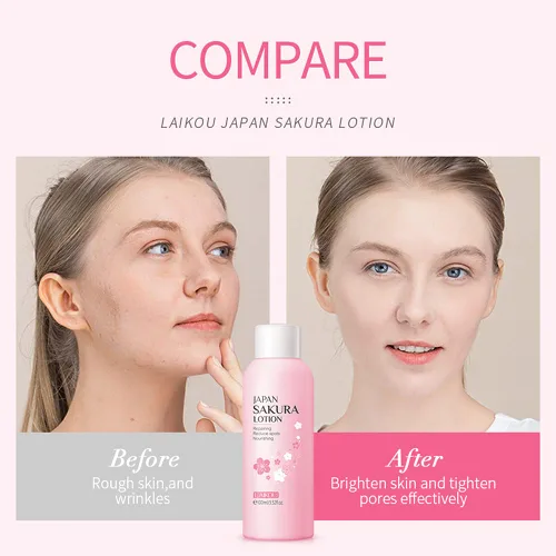 Vista 7 de Sakura Loción facial Esencia hidratante para poros retráctiles cuidado diario, loción de tóner hidratante reparadora crema facial suero de vitamina