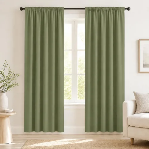 Vista 244 de Deconovo Cortinas opacas, aislamiento térmico, dobladillo para barra, reducción de ruido, certificado Oeko-TEX, cortinas de oscurecimiento